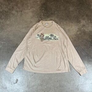 Crazy Shirts Kailua-Kona Hawaii Kona Coffee Dyed Long Sleeve Shirt Mens L Tan